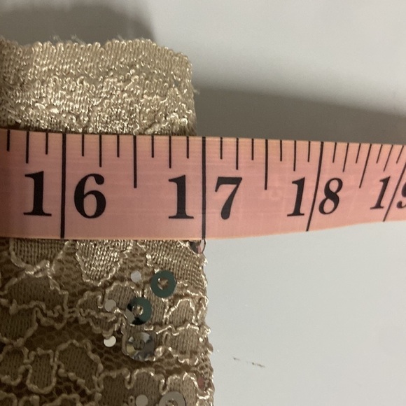 EUC Alex Evenings Sequin Lace & Satin Beige / Champagne Colored Gown -Size 6 - Picture 12 of 13